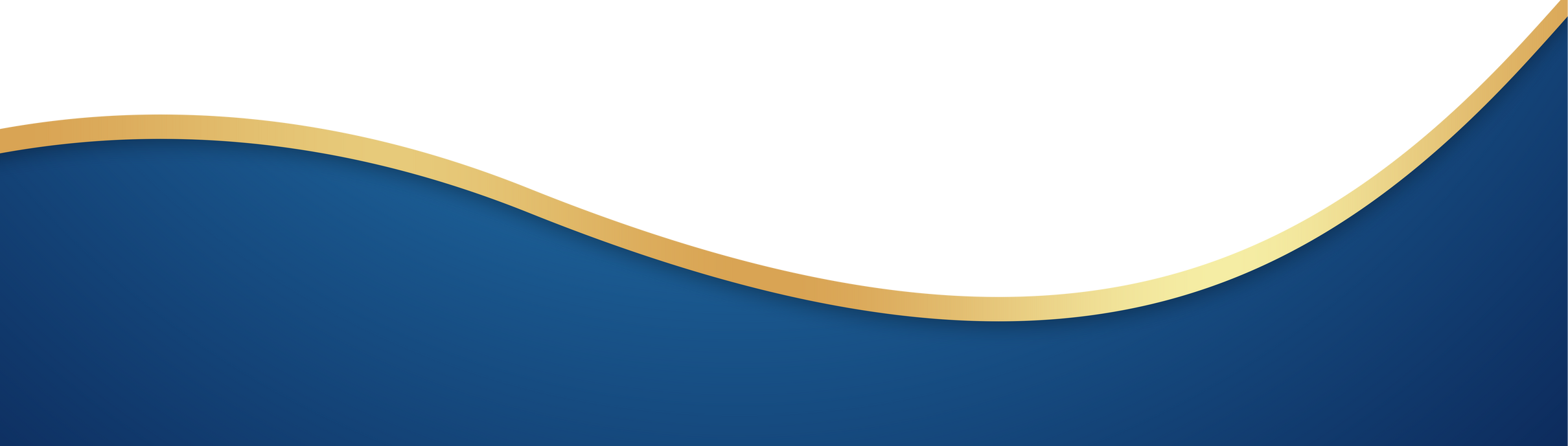 Blue and Gold Curve Border. Wavy Banner.